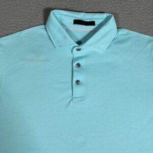 Greyson Shirt Mens Large Blue Knit‎ Golf Polo Monarch Beach Casual Preppy Logo